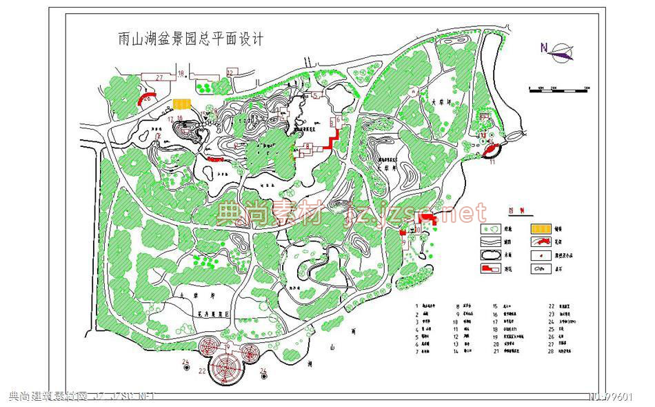 雨山湖盆景园总平面设计图计