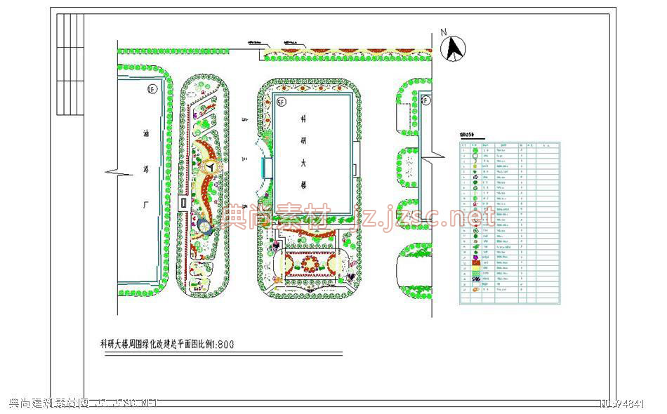 科研大楼周围绿化改建总平面图