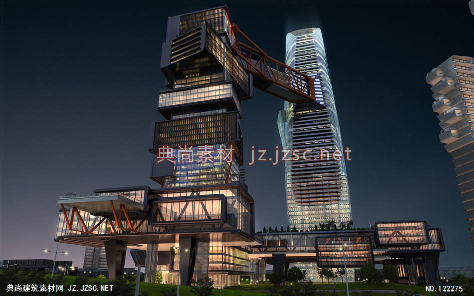 A美国洛杉矶某项目方案二11 超高层办公建筑效果图
