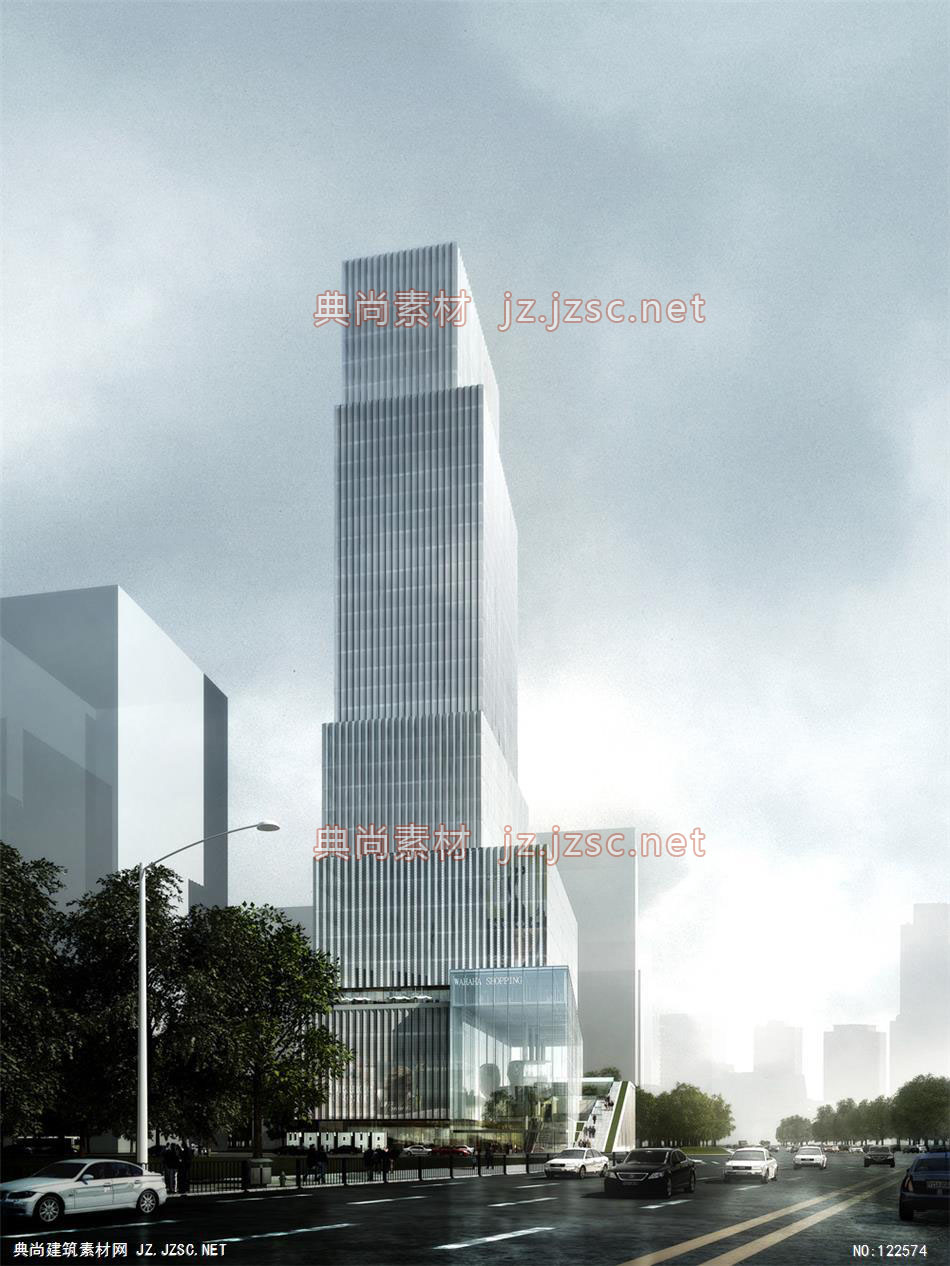 A娃哈哈投标01 超高层办公建筑效果图