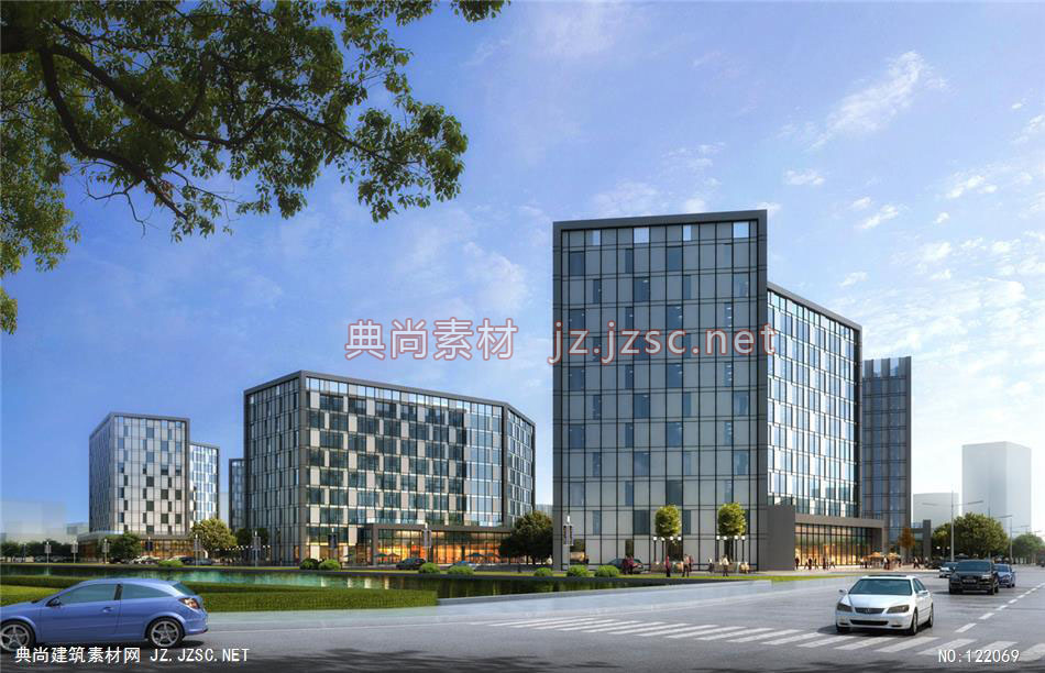 A邯郸钢铁物流交易中心方案二03 超高层办公建筑效果图