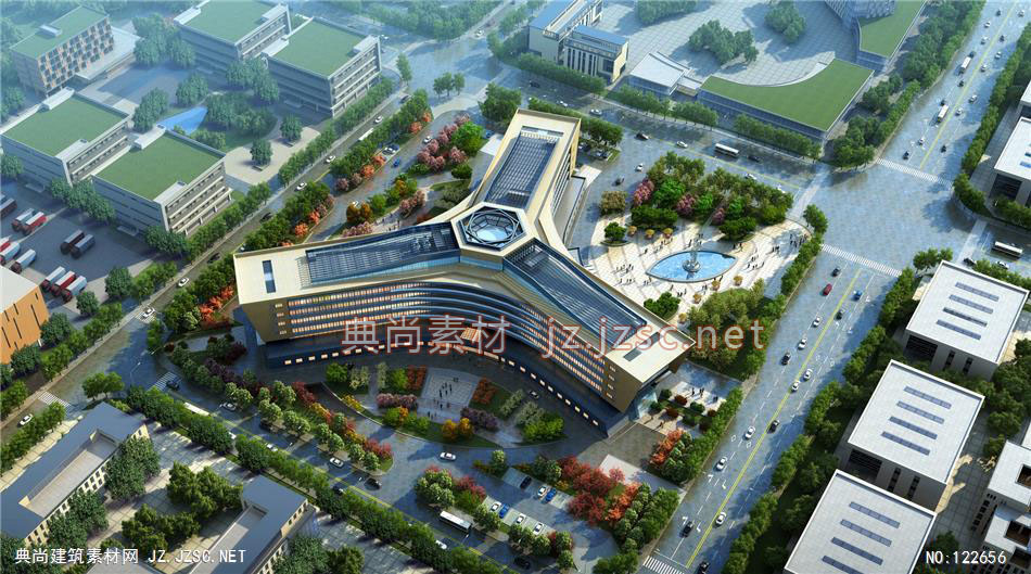 A西咸新区创新服务中心设计 超高层办公建筑效果图