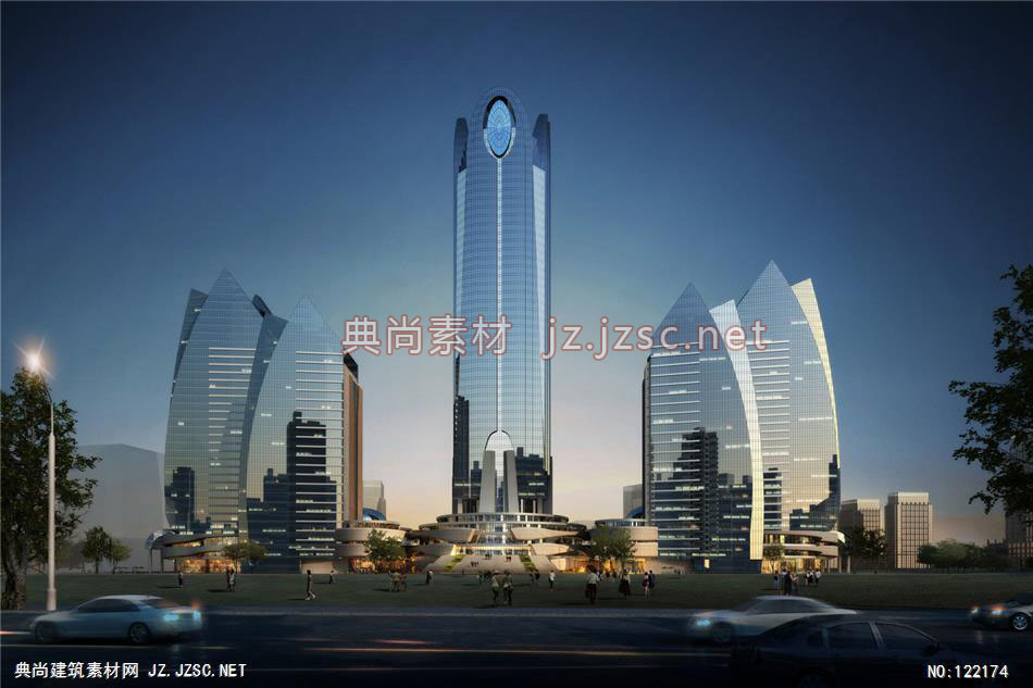 A江苏苏地集团三门峡公园升级改造项目02 超高层办公建筑效果图