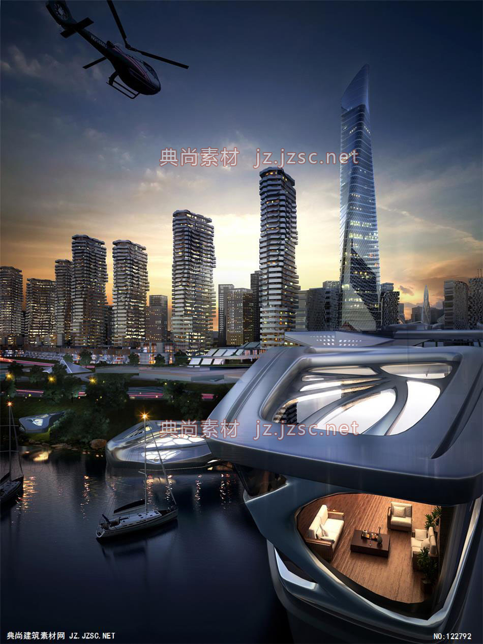 A重庆重钢项目02 超高层办公建筑效果图