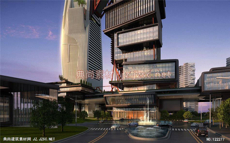 A美国洛杉矶某项目方案二13 超高层办公建筑效果图