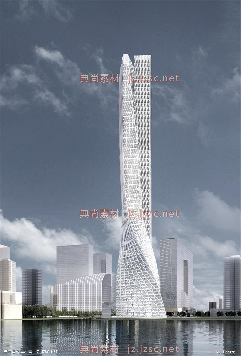 A杭州余杭区AUX综合体09 超高层办公建筑效果图