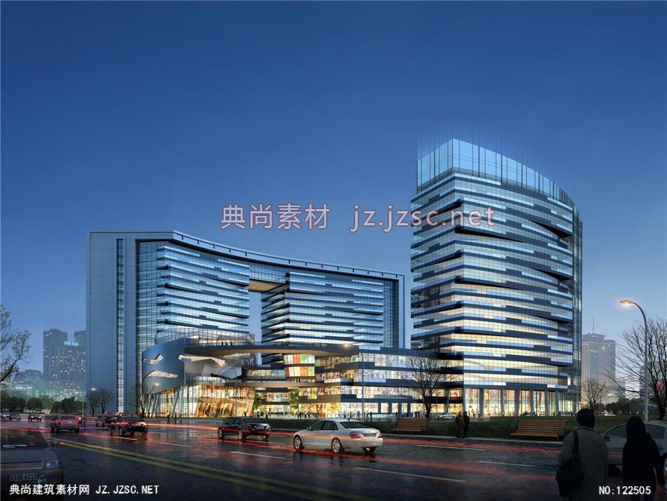 A三洲能源科技园综合体项目02 超高层办公建筑效果图