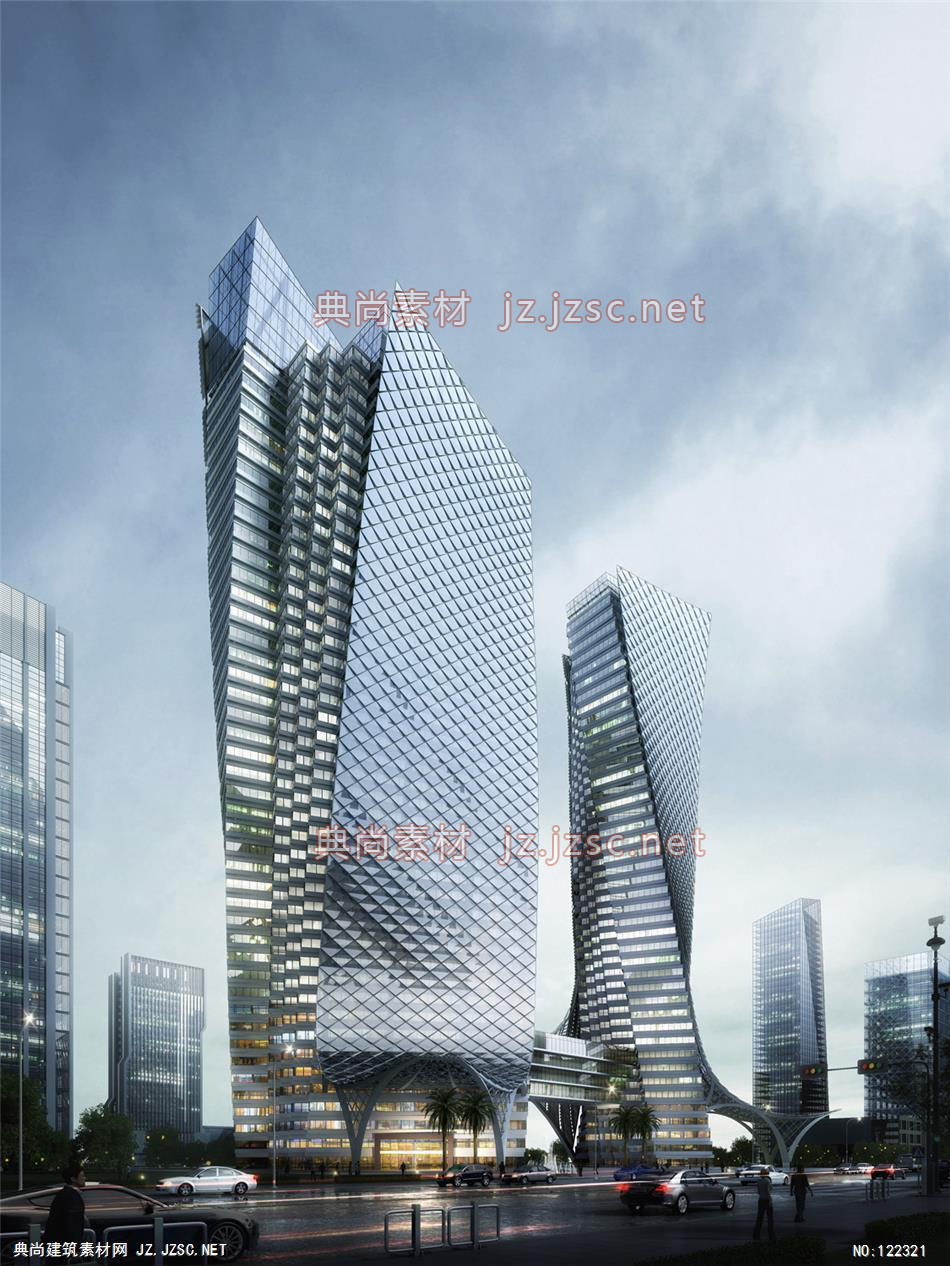 A某高层1 超高层办公建筑效果图