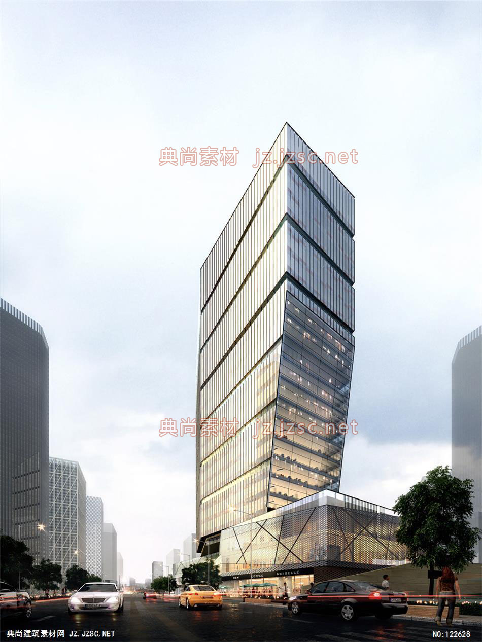 A西安经发项目02 超高层办公建筑效果图