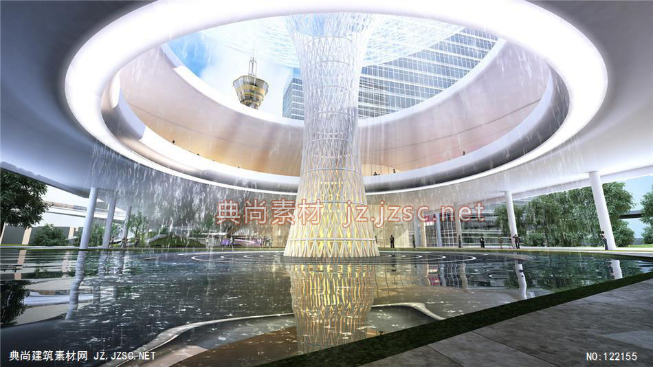 A济南中建长青湖项目18 超高层办公建筑效果图