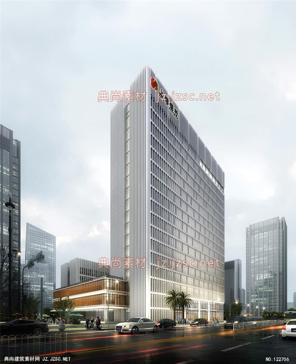 A鹰潭市上饶银行 超高层办公建筑效果图