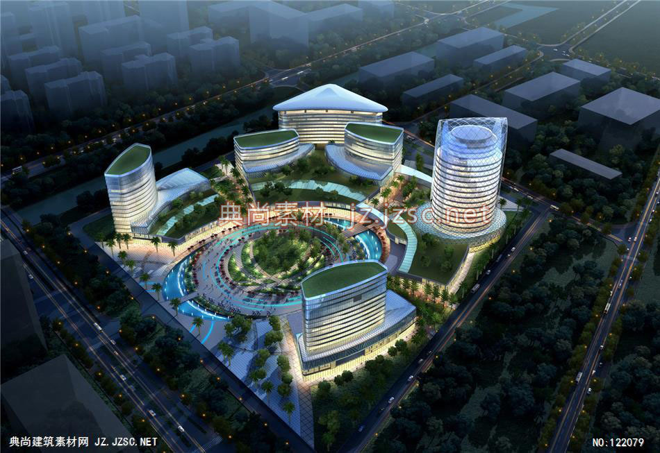 A杭州国家电网01 超高层办公建筑效果图