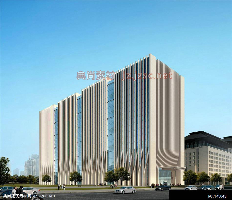 公建一所吴工广发银行76米68米3效果图-办公楼效果图办公建筑
