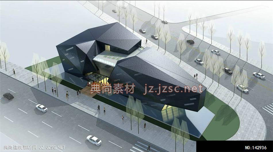 东岸-江工-绿地济南展示中心方案二-1效果图异形建筑效果图