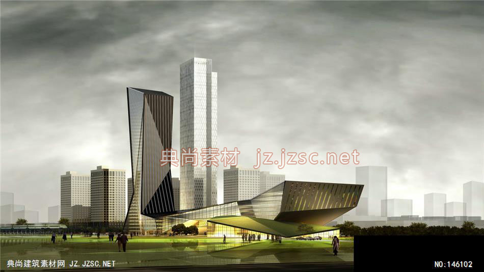 揭工-昆山高层城市设计-5效果图-办公楼效果图办公建筑