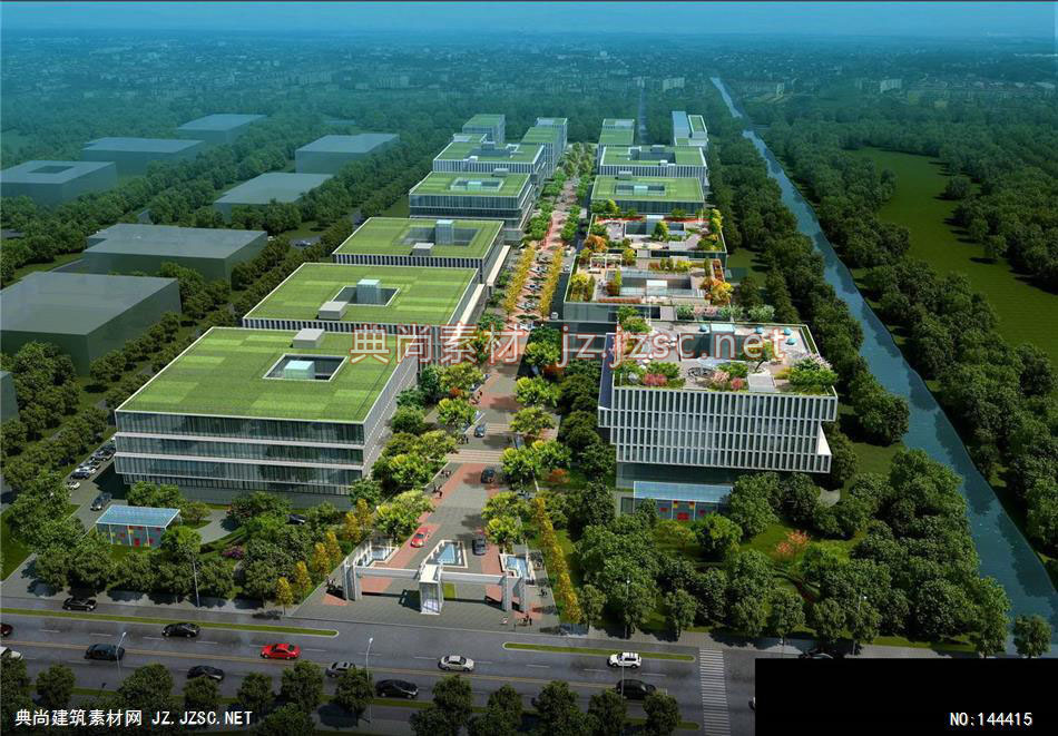 公建上海国安园林报喜鸟项目1效果图-办公楼效果图办公建筑