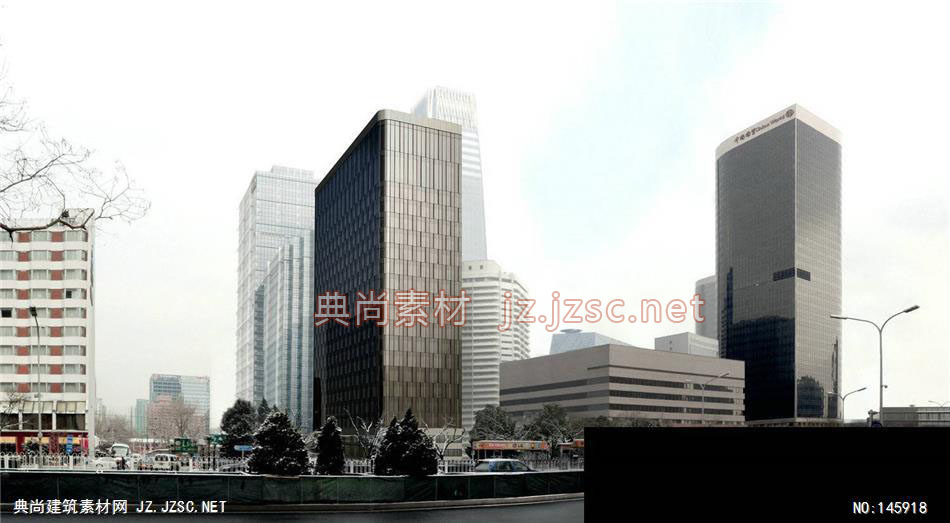 史工北京实业大厦效果图-办公楼效果图办公建筑