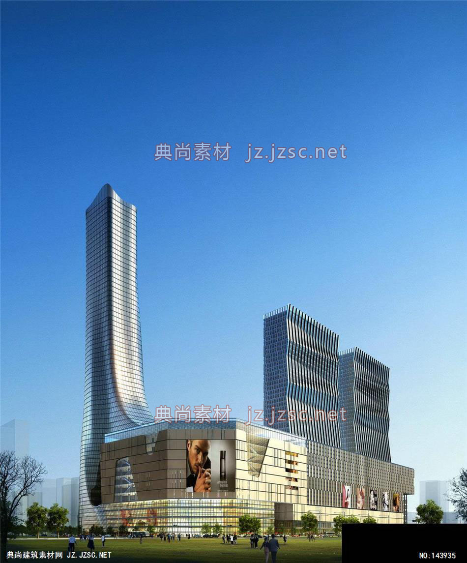 公建丁工郑州商业综合体5效果图-办公楼效果图办公建筑