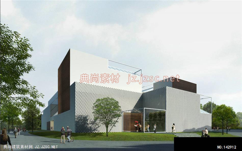 半间建筑-黄工-北京文化中心效果图异形建筑效果图