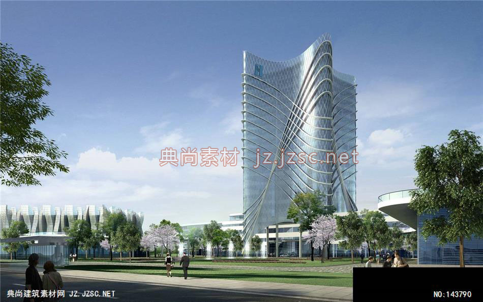 北京华能集团创业中心-8效果图-办公楼效果图办公建筑