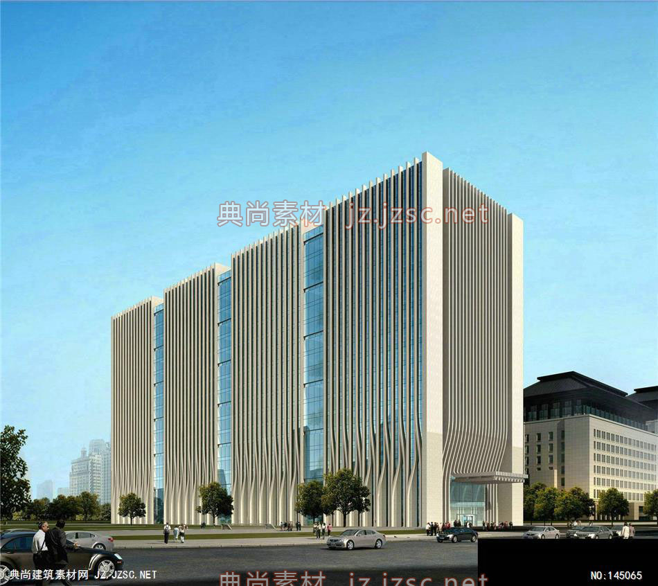 公建一所吴工广发银行76米68米修改7效果图-办公楼效果图办公建筑