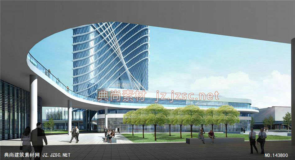 北京华能集团创业中心-11效果图-办公楼效果图办公建筑