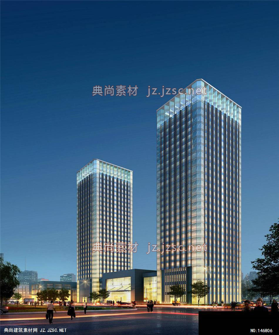 温岭中普建筑设计院-武汉数码城-2效果图-办公楼效果图办公建筑