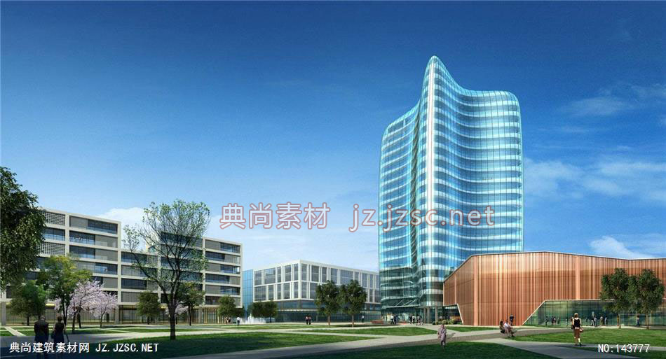北京华能集团创业中心-5效果图-办公楼效果图办公建筑
