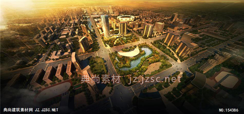邾城城市设计项目01-规划效果图设计+文化建筑效果图