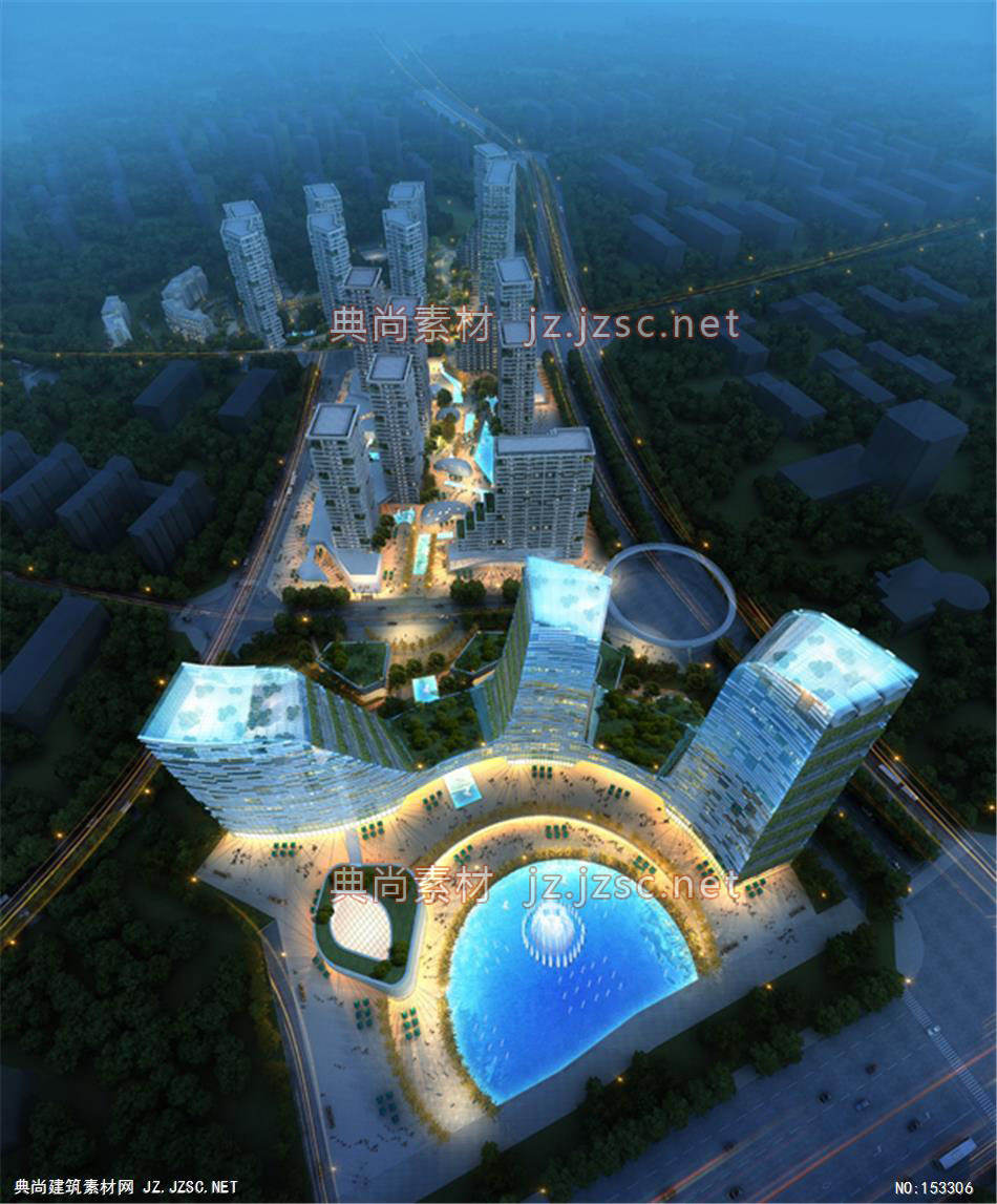 贵阳国家高新区贵州人才创新城01-规划效果图设计+文化建筑效果图