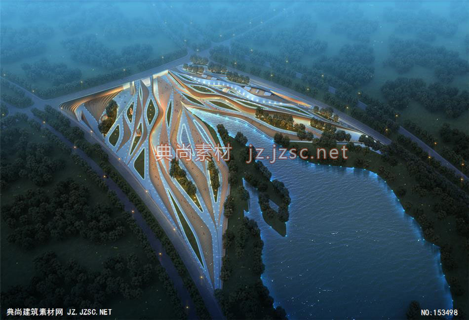 青岛天水地池-规划效果图设计+文化建筑效果图