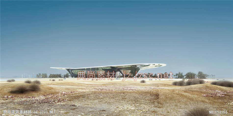 迪拜某足球场01-规划效果图设计+文化建筑效果图