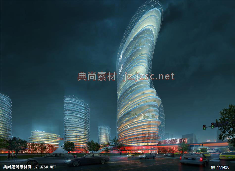 宁波江东核心区03-规划效果图设计+文化建筑效果图