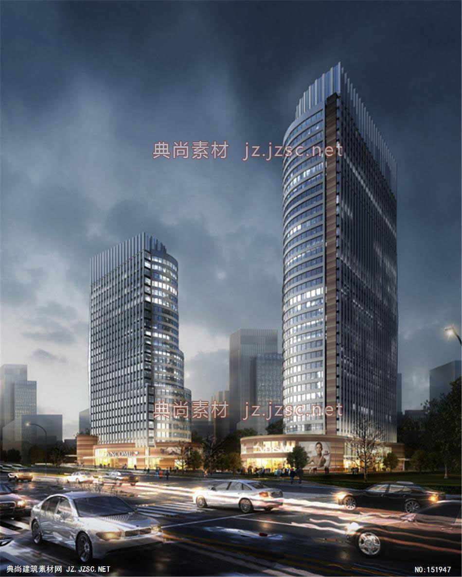 新疆众合大厦01高层办公效果图+交通及医疗建筑效果图