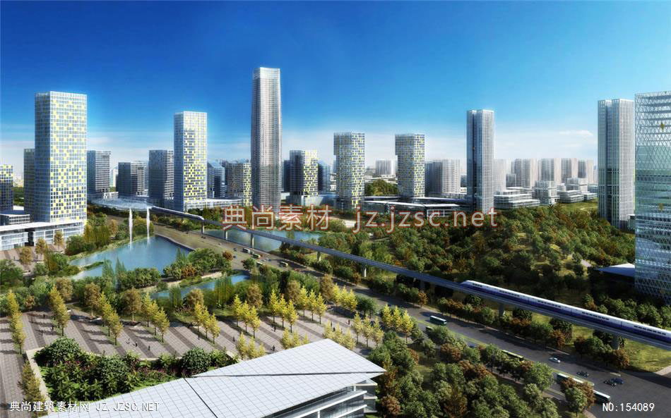 桐庐科技城概念性城市设计02-规划效果图设计+文化建筑效果图