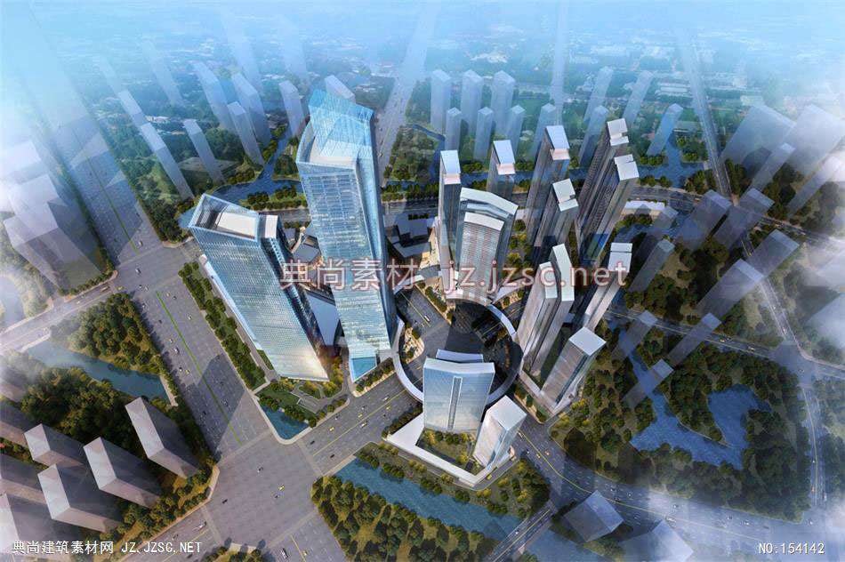 温州龙港项目01-规划效果图设计+文化建筑效果图