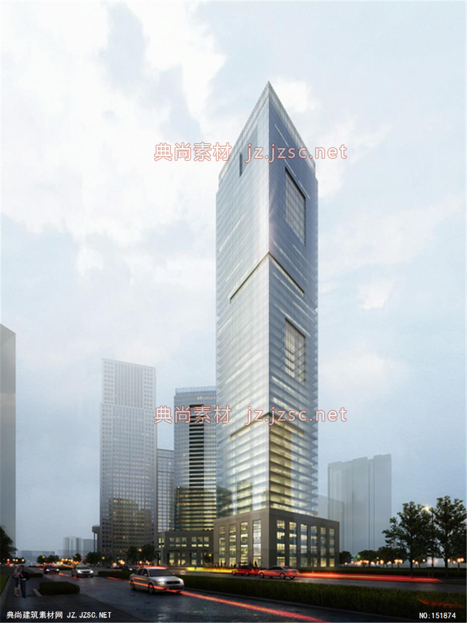 武汉某超高层高层办公效果图+交通及医疗建筑效果图