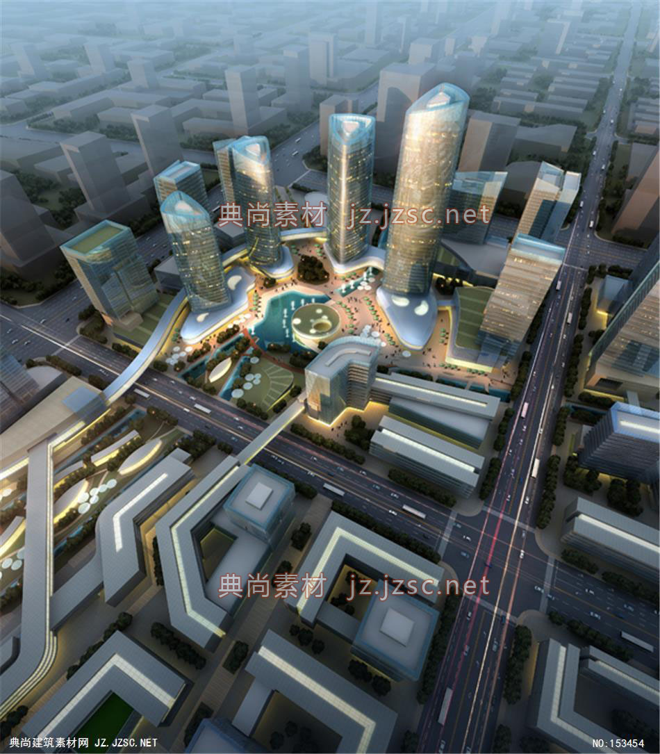 宁淮规划城市设计04-规划效果图设计+文化建筑效果图