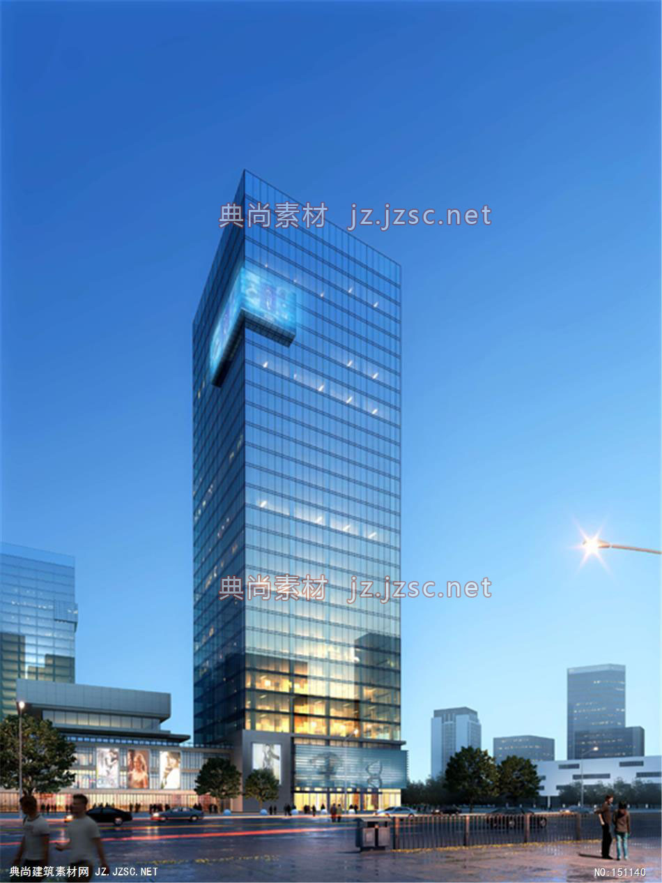 某办公楼19高层办公效果图+交通及医疗建筑效果图