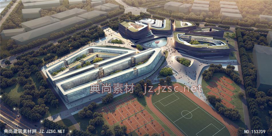 广州某学校-规划效果图设计+文化建筑效果图