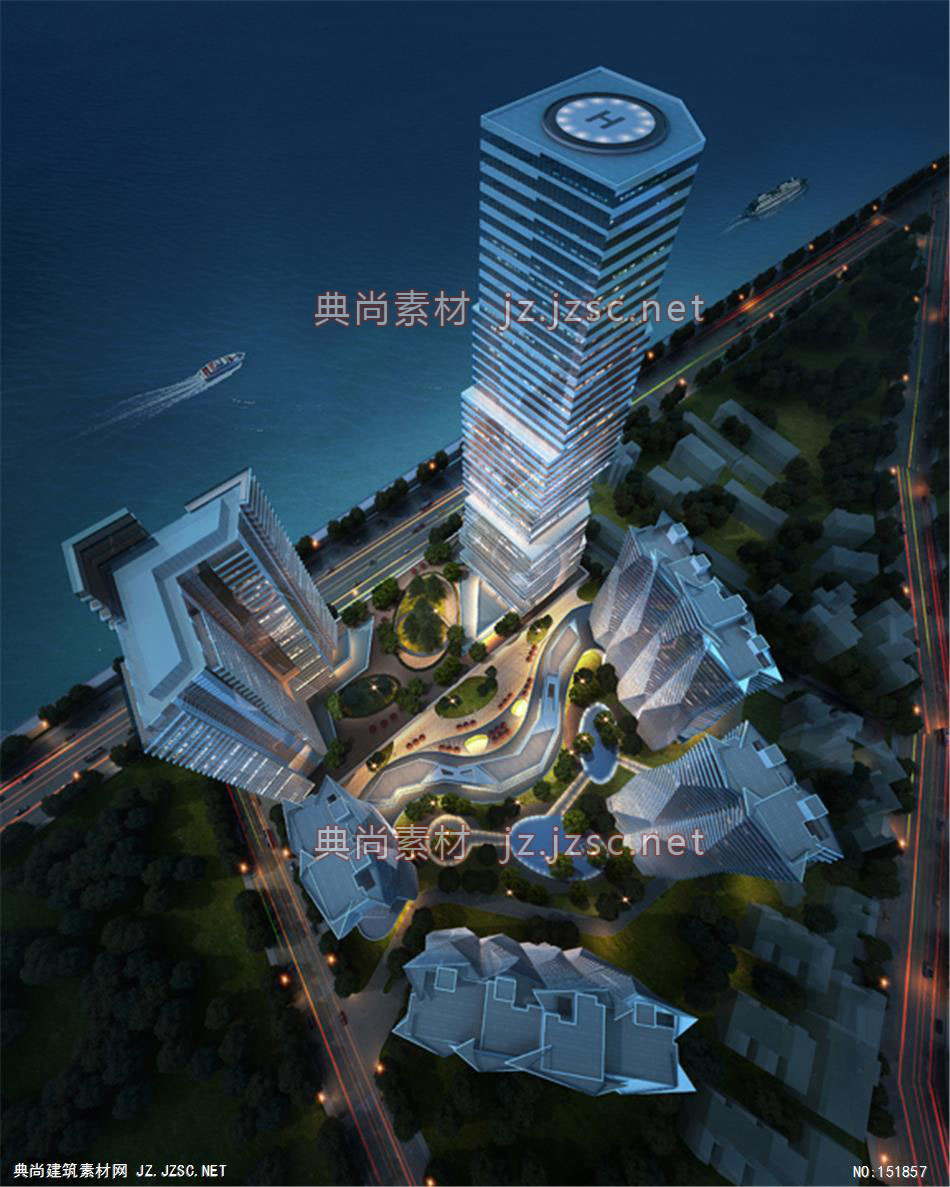 武汉交职院项目03高层办公效果图+交通及医疗建筑效果图