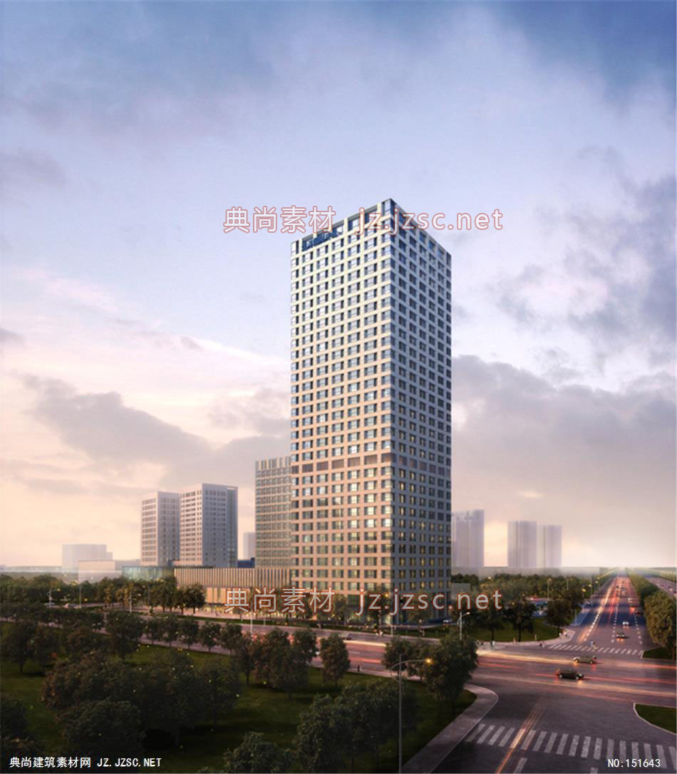天津远洋大厦02高层办公效果图+交通及医疗建筑效果图