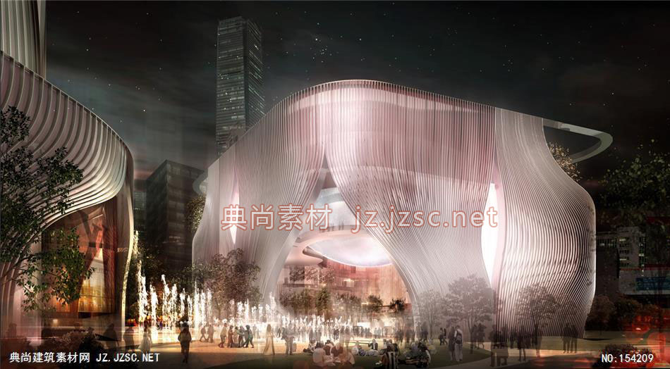 香港戏曲中心-规划效果图设计+文化建筑效果图