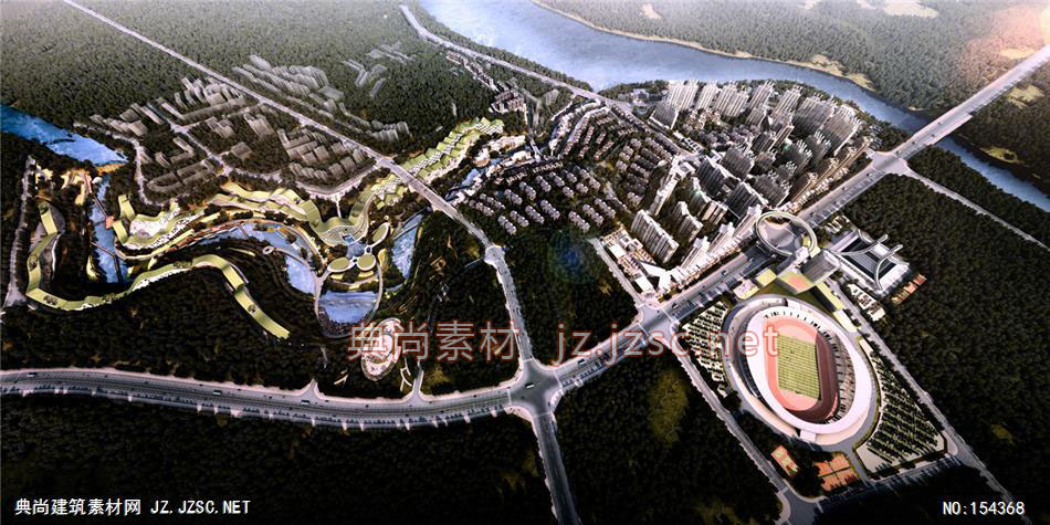 重庆某城市规划05-规划效果图设计+文化建筑效果图