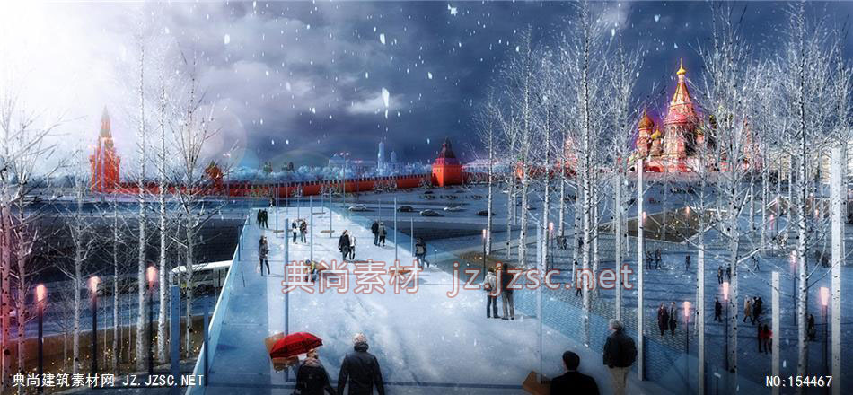 莫斯科公园03-规划效果图设计+文化建筑效果图