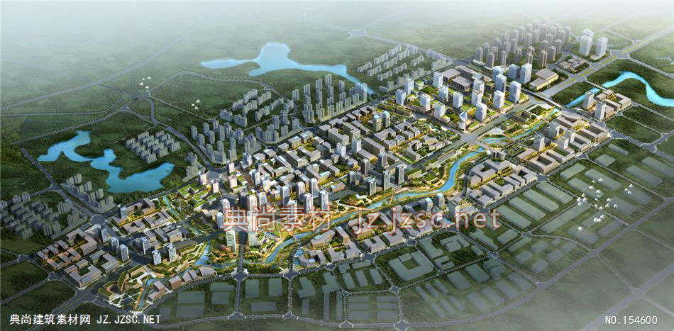 重庆茶园新区一号科技园城市设计01-规划效果图设计+文化建筑效果图
