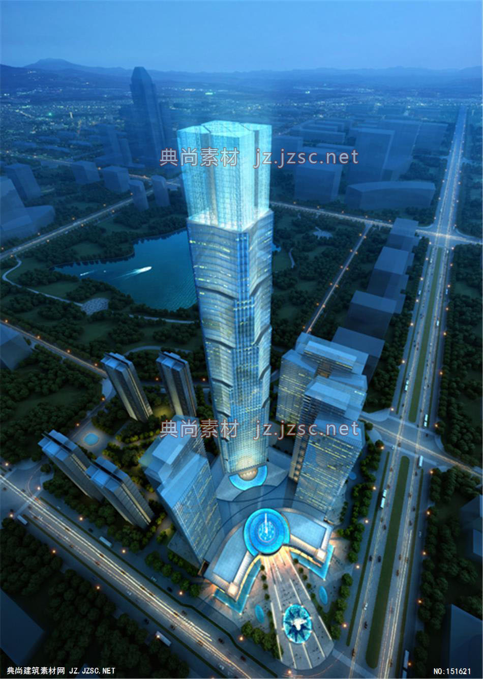 台州-刚泰超高层02高层办公效果图+交通及医疗建筑效果图
