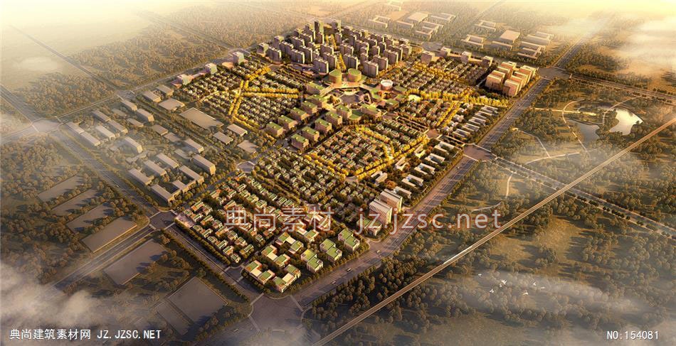隆基泰和涿州市光为产业园项目01-规划效果图设计+文化建筑效果图
