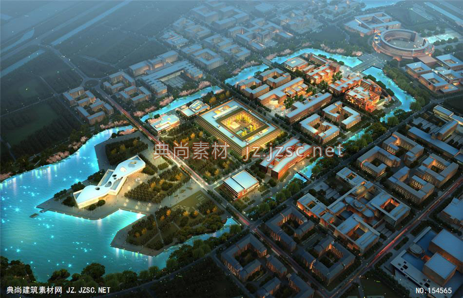 天津大学新校区-规划效果图设计+文化建筑效果图