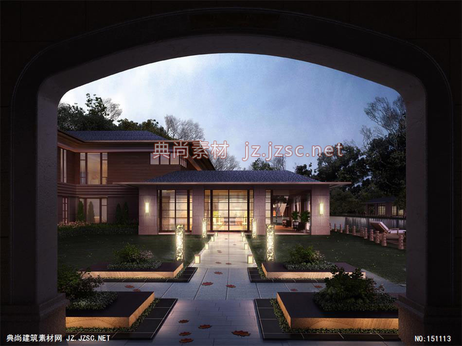 新能源项目别墅效果图+多层办公效果图建筑